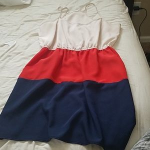 Navy Blue and Red Dress
